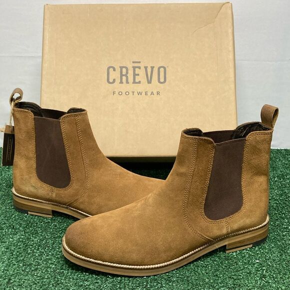 New Crevo Tan Suede Chelsea Boots with memory foam men’s size 9 (OKPM-07-018) - Picture 1 of 9